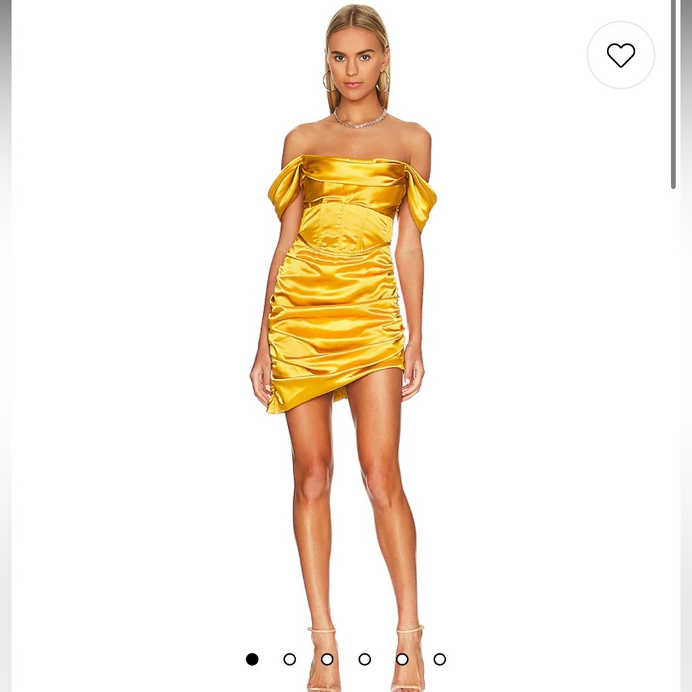NWT For Love & Lemons Drew Mini Dress in Yellow SZ XS